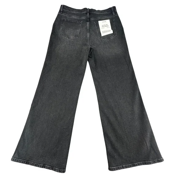 FRAME Le Slim Palazzo High Rise Wide Leg Jeans Black Wash Size 32 NWT - Picture 3 of 9